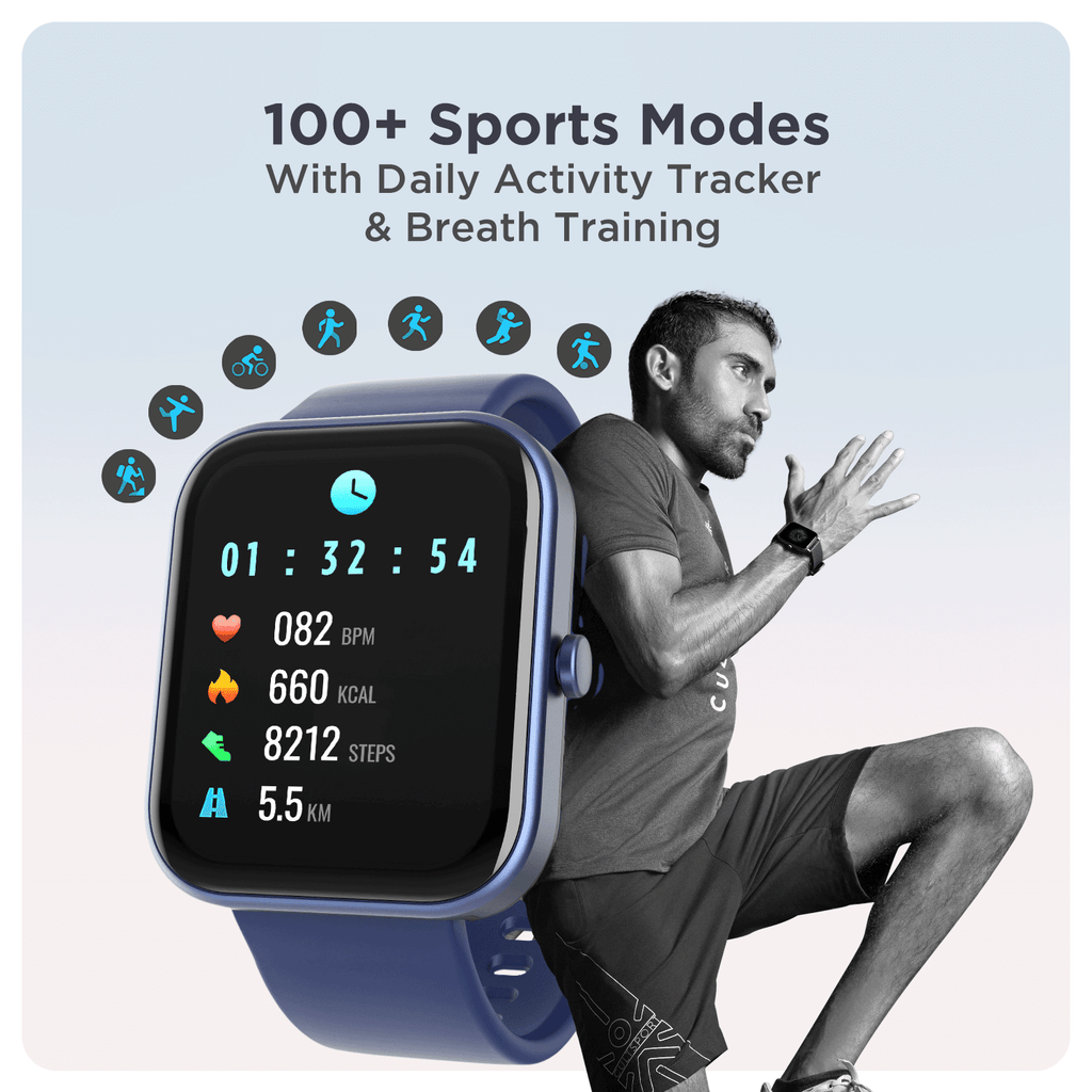 boAt Wave Electra | 1.81" (4.59cm) Full Touch Large Display Smartwatch with Bluetooth Calling, 100+ sports modes, IP68 Dust & Water Resistance