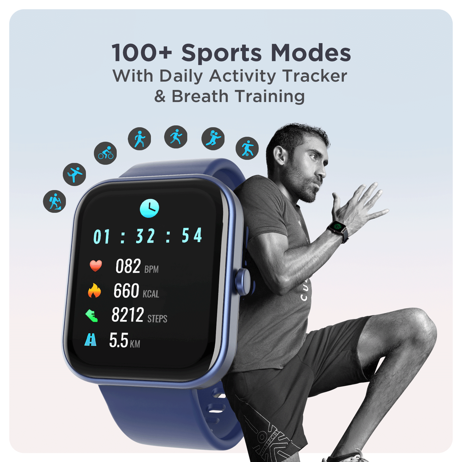 boAt Wave Electra | 1.81" (4.59cm) Full Touch Large Display Smartwatch with Bluetooth Calling, 100+ sports modes, IP68 Dust & Water Resistance
