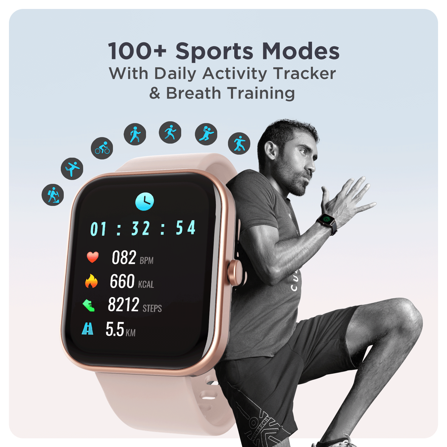 boAt Wave Electra | 1.81" (4.59cm) Full Touch Large Display Smartwatch with Bluetooth Calling, 100+ sports modes, IP68 Dust & Water Resistance