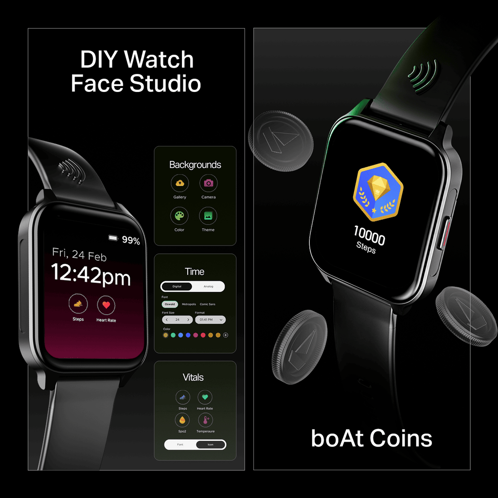 boAt Wave Fortune | NFC Tap & Pay Smartwatch 1.96" HD Display, 100+ Sports Modes & Custom Watch Faces
