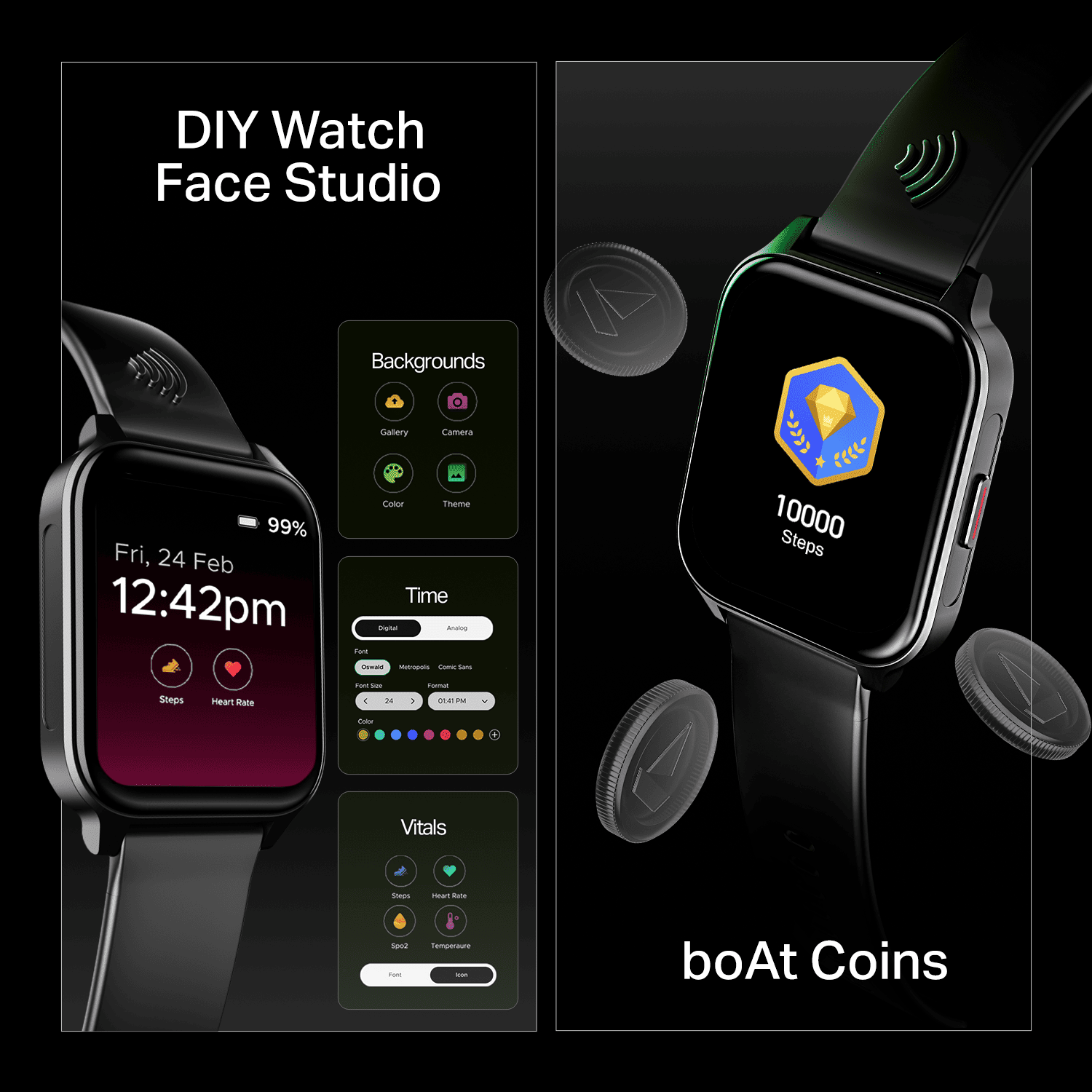 boAt Wave Fortune | NFC Tap & Pay Smartwatch 1.96" HD Display, 100+ Sports Modes & Custom Watch Faces
