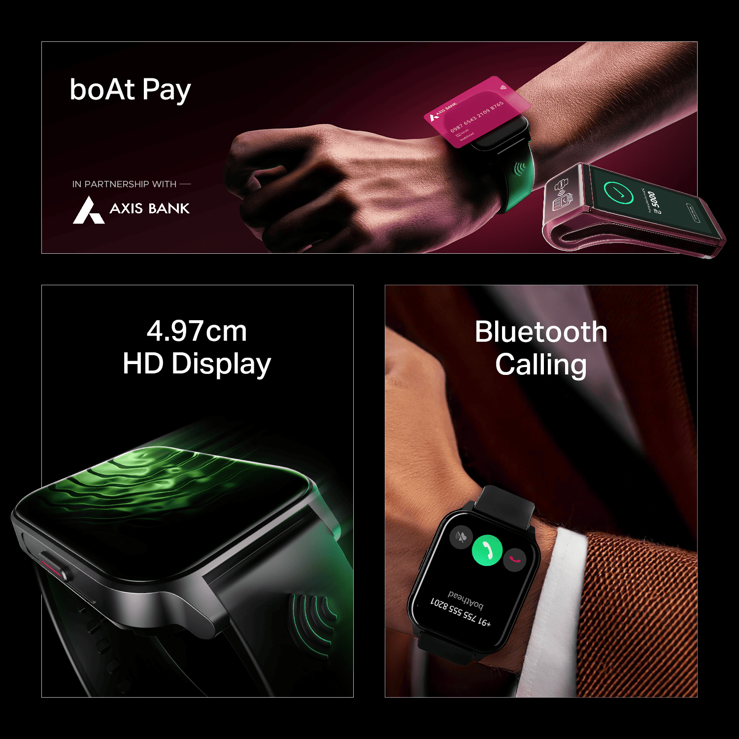 boAt Wave Fortune | NFC Tap & Pay Smartwatch 1.96" HD Display, 100+ Sports Modes & Custom Watch Faces