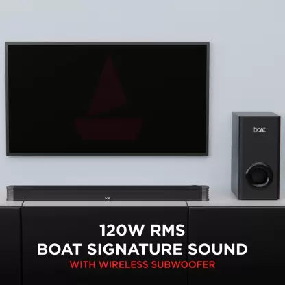 boAt Aavante Bar 1800 | 120W boAt Signature Sound, 2.1 Channel Surroud Sound, Sleek & Premium Design, Entertainment EQ modes