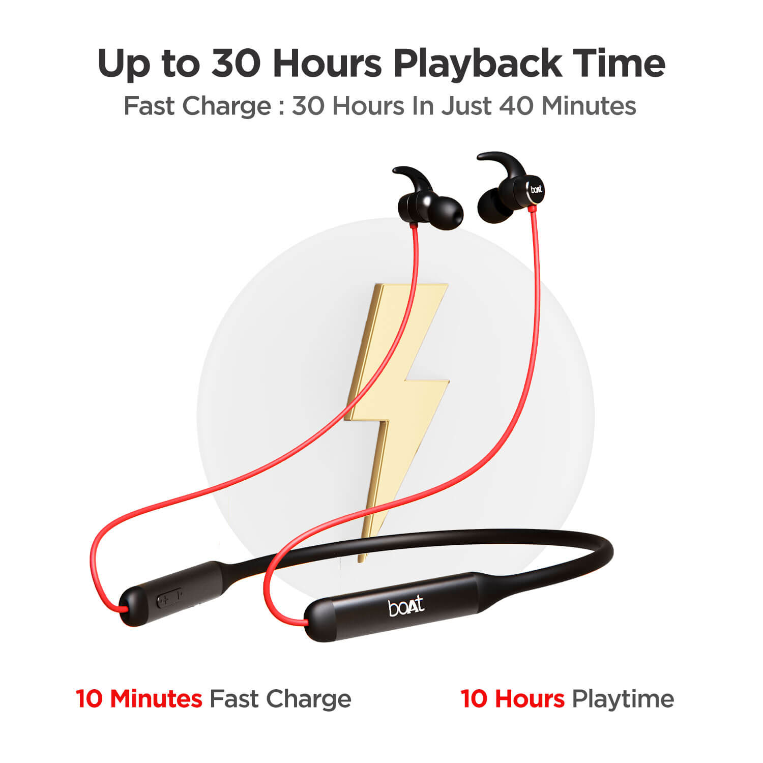 boAt Rockerz 330 | Bluetooth Earphone with Upto 30 Hours Nonstop Audio Bliss, Peerless Metallic Control Panel