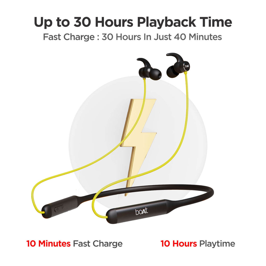 boAt Rockerz 330 | Bluetooth Earphone with Upto 30 Hours Nonstop Audio Bliss, Peerless Metallic Control Panel