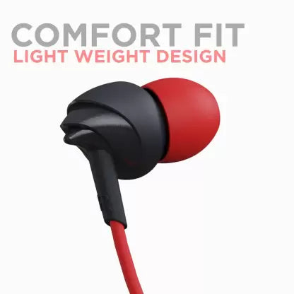 boAt Bassheads 100 RCB Edition | Limited Edition RCB Design Wired Earphones, 10mm Dynamic Drivers, In-line Microphone