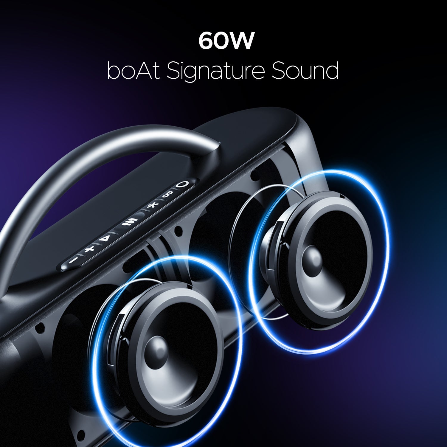 boAt Stone Lumos | Portable Bluetooth Speaker with 60W boAt Signature Sound, Hearables App Support, LED Projection Show