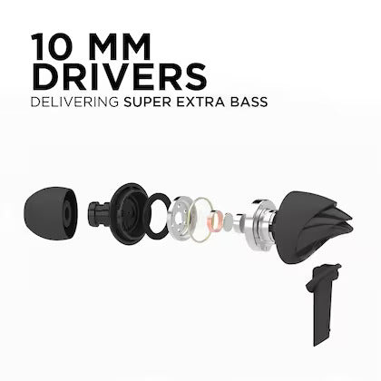Bassheads 110 | Wired Earphones comes with 10mm Driver, Hawk Inspired Design, Powerful Bass, Stereo In-Line Microphone