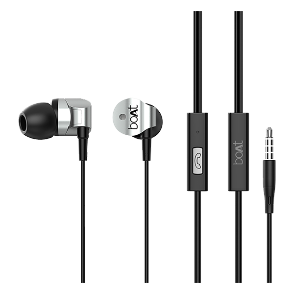 Bassheads 132 | Wired Earphones with 10mm Dynamic Driver, 3.5mm Jack, HD Sound, Microphone with Voice Assistant