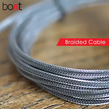 boAt Micro USB 500 Cable 1.5 Meter | Premium USB Cable with 2.4 A data transfer, cotton braided cable