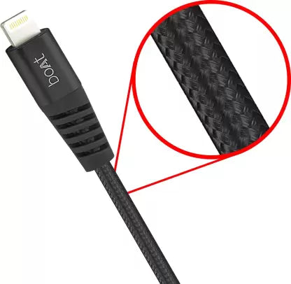 Para-Armour Lightning Cable MFI Certified 1.5M | Apple Certified Lightning Cable with 480mbps Data Transfer Speed, Metal Braided, Durable Connectors