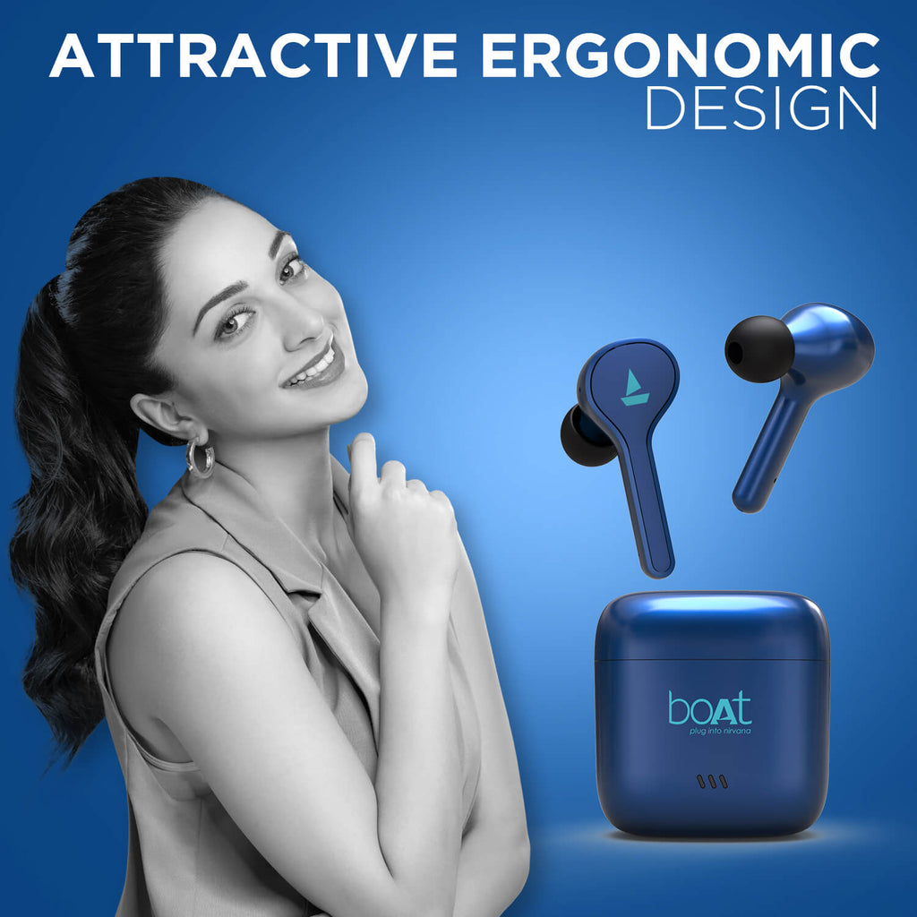 boAt Airdopes 433 | Wireless Earbuds with 7mm drivers, IPX4 water resistance, 500mAh Charging Case, Music upto 10 Hours