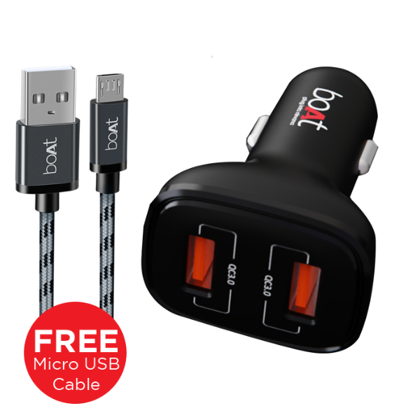 boAt Dual QC Port Rapid Car Charger 18W