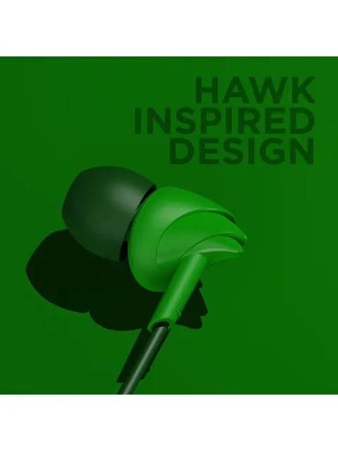 Bassheads 100 | Wired Earphone with 10mm Dynamic Driver, Hawk Inspired Design, Made in India, Super Extra Bass