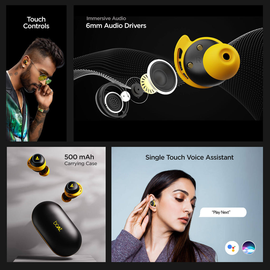 boAt Airdopes 441 | Wireless Earbuds with 6mm Driver, Nonstop Music Upto 20 Hours, IPX7 Water & Sweat Resistance