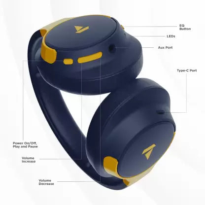 boAt Rockerz 660 | Wireless Headphone with 60H Playback, DUAL EQ Modes, Bluetooth v5.0, Type C Charging