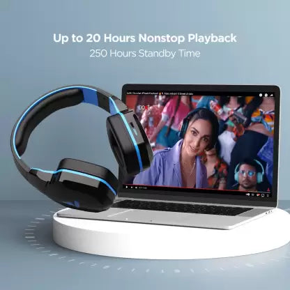 boAt Rockerz 510 | Bluetooth Headphone with super extra bass, Upto 20 Hours Playback, 50mm Dynamic Driver, 400 mah Battery