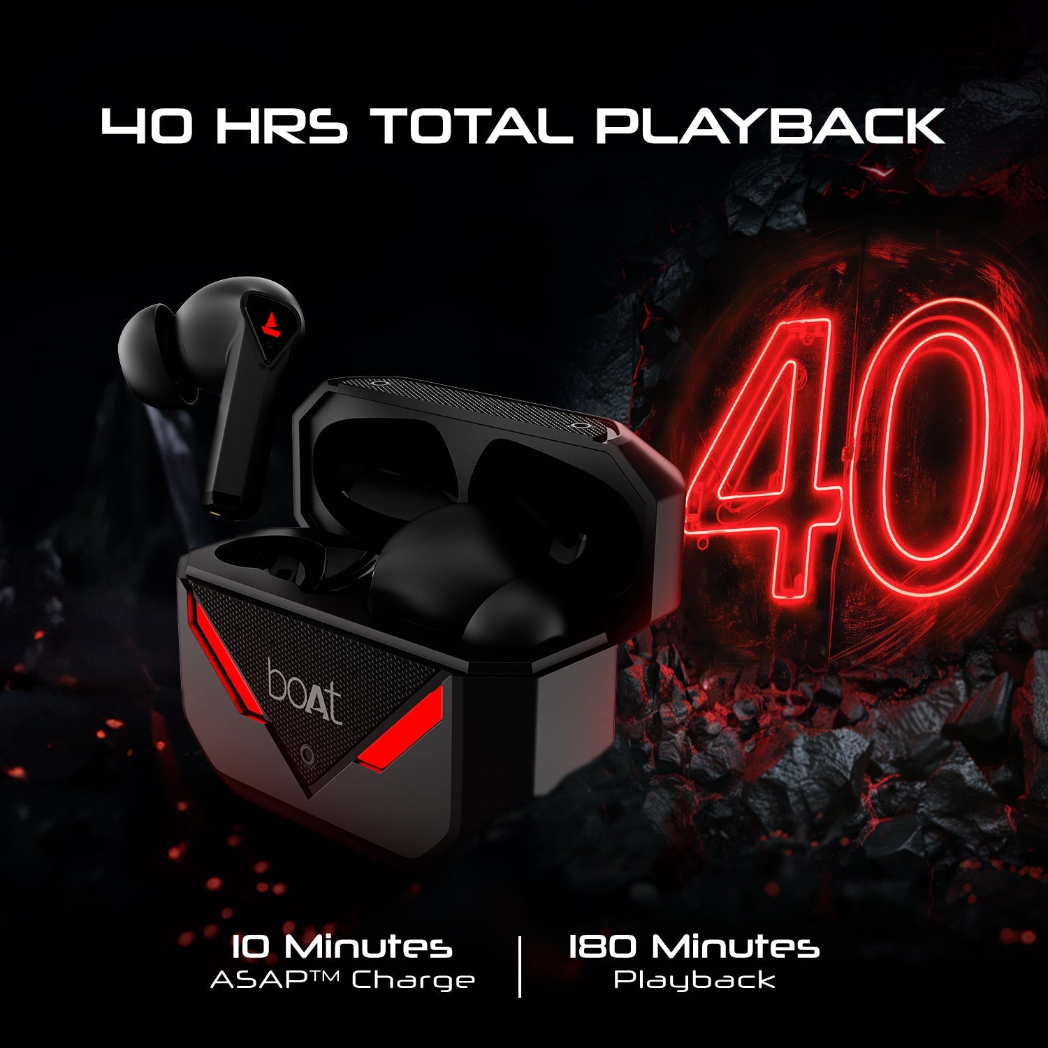 boAt Immortal 158 | Bluetooth Gaming Wireless Earbuds with BEAST™Mode, ENx™ with Quad Mics, ASAP™ Charge
