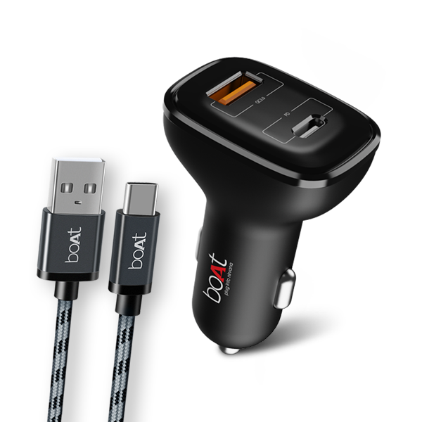 boAt Dual QC-PD Port Rapid Car Charger With Type C Cable