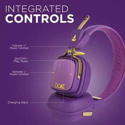 boAt Rockerz 600 KKR Edition | Wireless Headphone with Bluetooth v4.1, 8H Playback, 40mm drivers, 300mAh battery