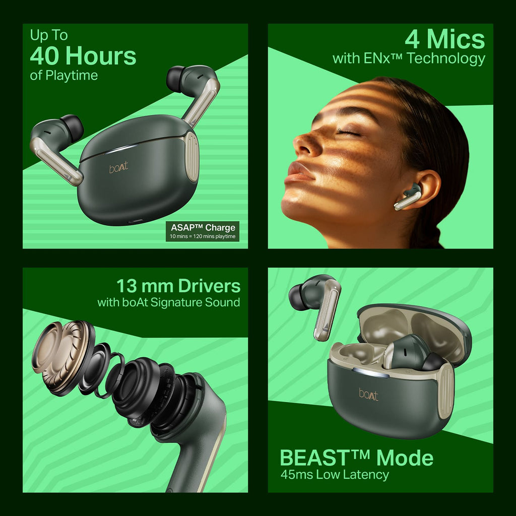 boAt Airdopes 219 | Wireless Earbuds with 40 Hours Playback, BEAST™ Mode & ENx™ Calling