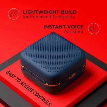 boAt Stone Cuboid | Portable Bluetooth Speaker with 5W Immersive Sound, IPX5 Water Resistant, Multiple Connectivity Modes