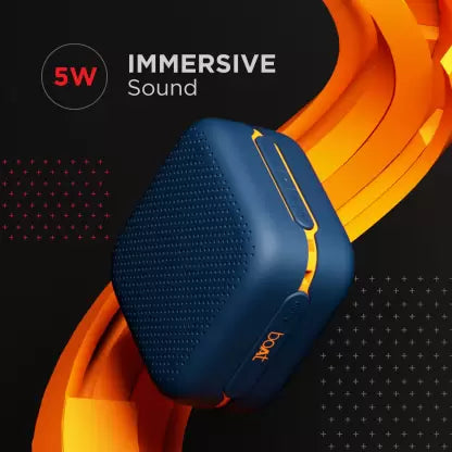 boAt Stone Cuboid | Portable Bluetooth Speaker with 5W Immersive Sound, IPX5 Water Resistant, Multiple Connectivity Modes