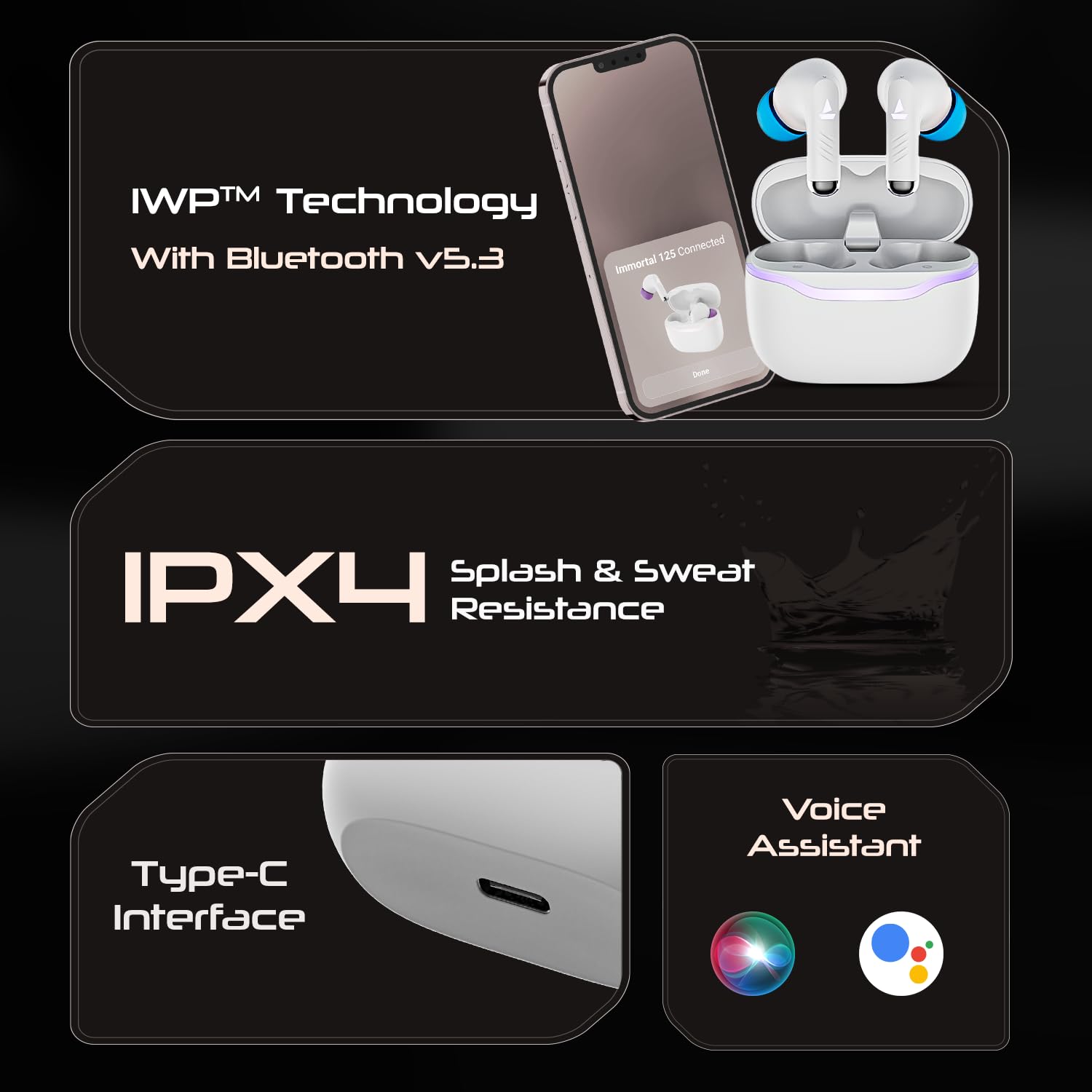 boAt Immortal 125 | Gaming Wireless Earbuds with BEAST™️Mode, 40 Hours Playback, ENx™ Technology, RGB LED lights