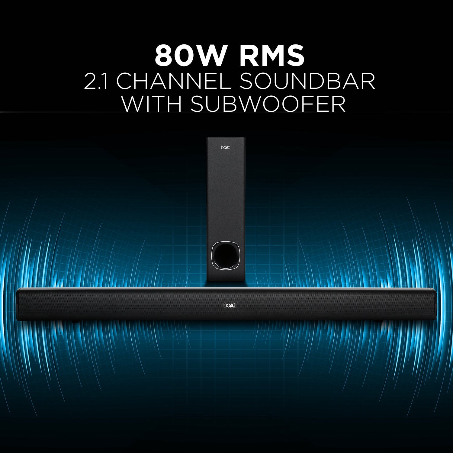 boAt Aavante 1200 | 80W Home Theatre with 40W RMS Soundbar, Smart Integrated Control, High Fidelity Stereo Sound